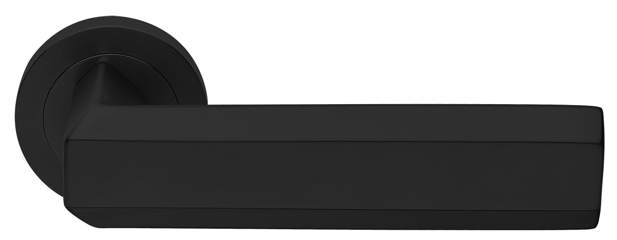 Ручка дверная HARMONY R2 NERO раздельная на круглой розетке, цвет - черный фото купить Самара
