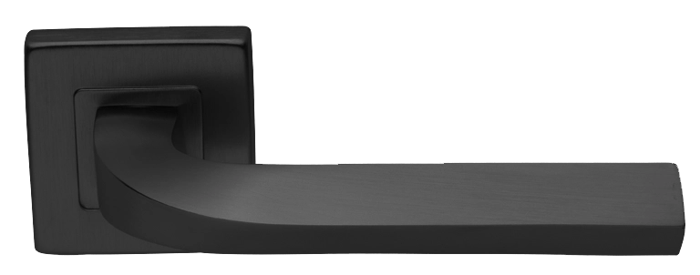 Ручка дверная TENDER S3 NERO раздельная на квадратной розетке, цвет - черный фото купить Самара