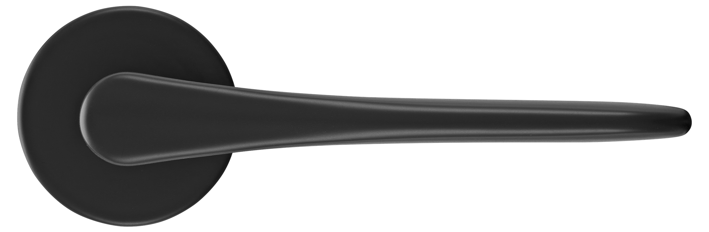 Ручка дверная AULA R5 NERO-ST на круглой розетке 7мм, цвет -  черный soft-touch фото 2 Ручка дверная AULA R5 NERO-ST на круглой розетке 7мм, цвет -  черный soft-touch фото купить в Самаре