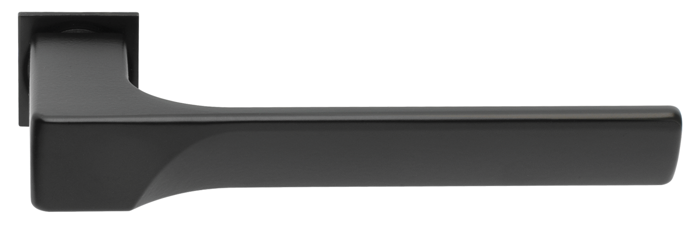 Ручка дверная FIORD-SM NERO-ST, с невидимой квадратной розеткой, цвет - черный soft-touch фото купить Самара