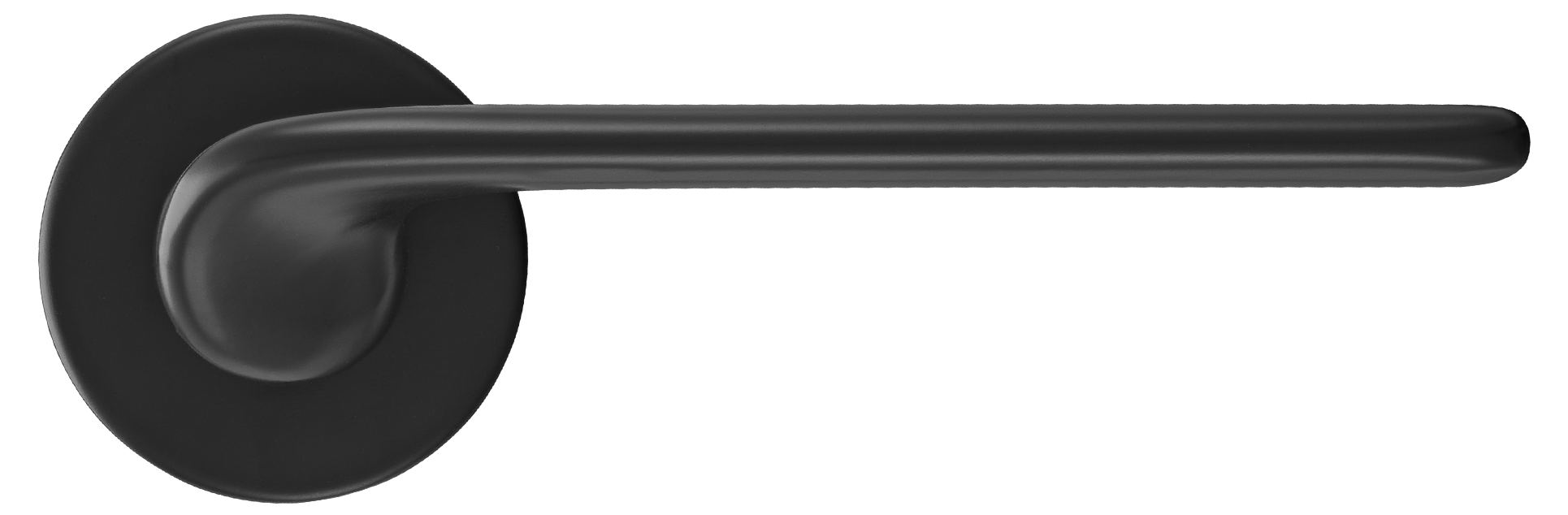 Ручка дверная TOMORROW R5 NERO-ST на круглой розетке 7мм, цвет -  черный soft-touch фото купить в Самаре