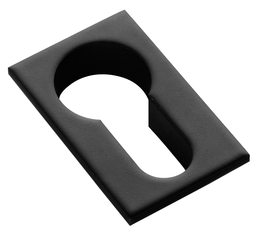 Накладка на евроцилиндр LUX-KH-SM NERO-ST квадратная невидимая, цвет - черный soft-touch фото купить Самара
