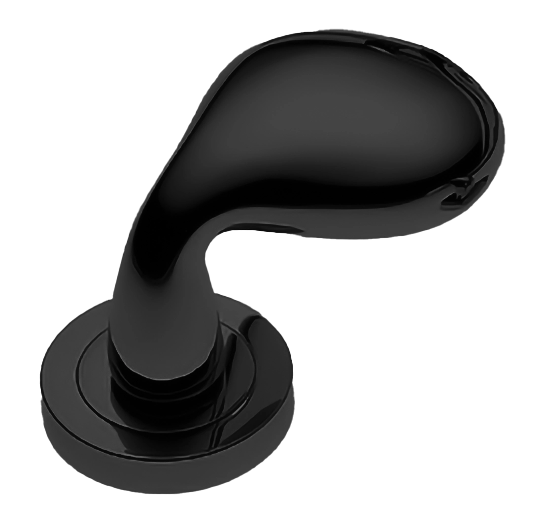 Ручка дверная SIENA-2 R2 NERO раздельная на круглой розетке, цвет - черный фото 1 Ручка дверная SIENA-2 R2 NERO раздельная на круглой розетке, цвет - черный фото купить Самара