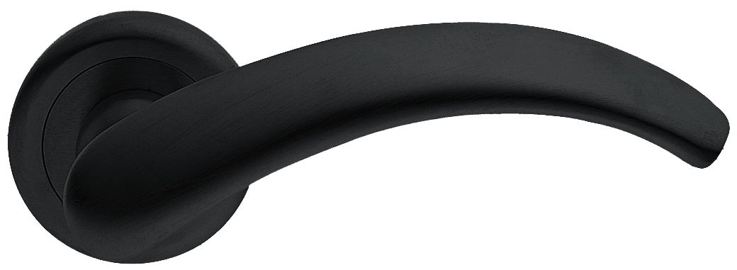 Ручка дверная ARCH R4 NERO раздельная на круглой розетке, цвет - черный фото купить Самара