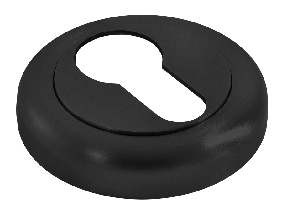 Накладка на ключевой цилиндр LUX-KH-R4 NERO на круглой розетке, цвет - черный фото фурнитура Самара