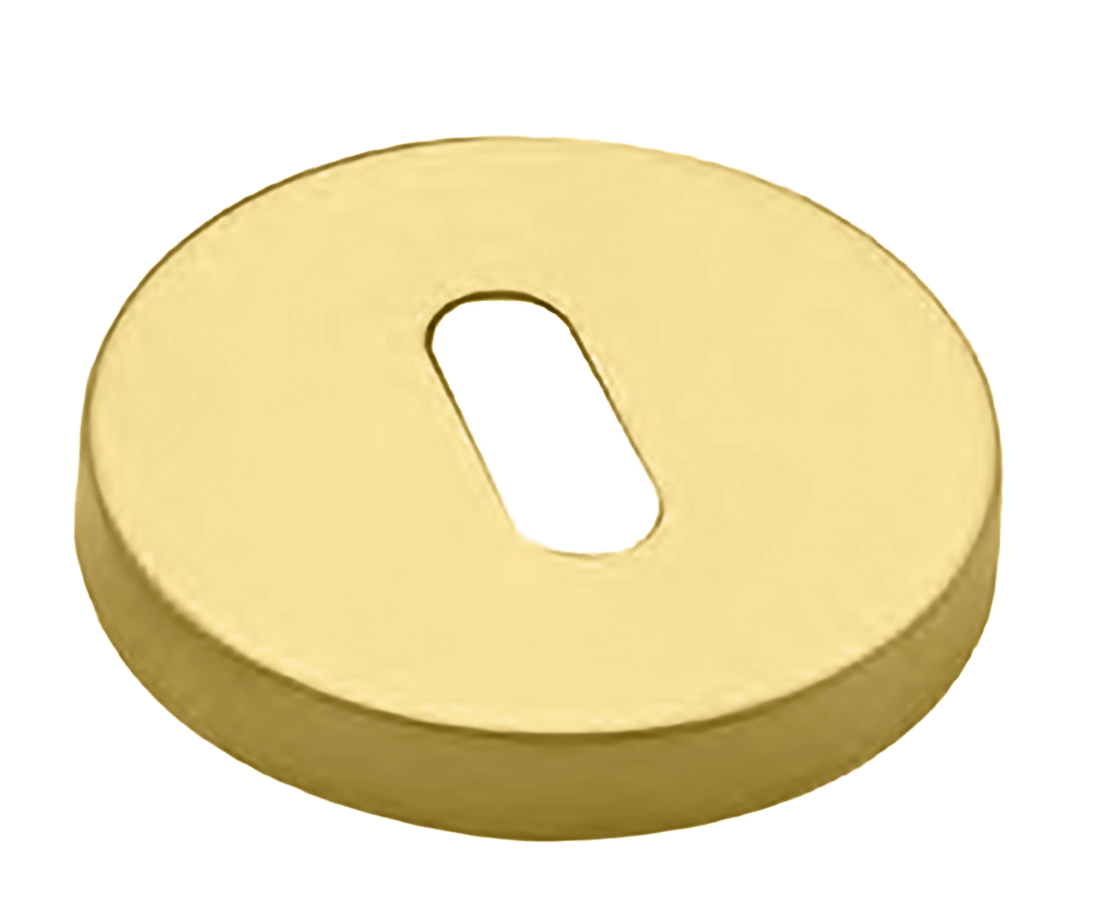 Накладка на ключевой цилиндр LUX-FK-R6 OTL на круглой розетке под ключ буратино, цвет - золото фото купить Самара