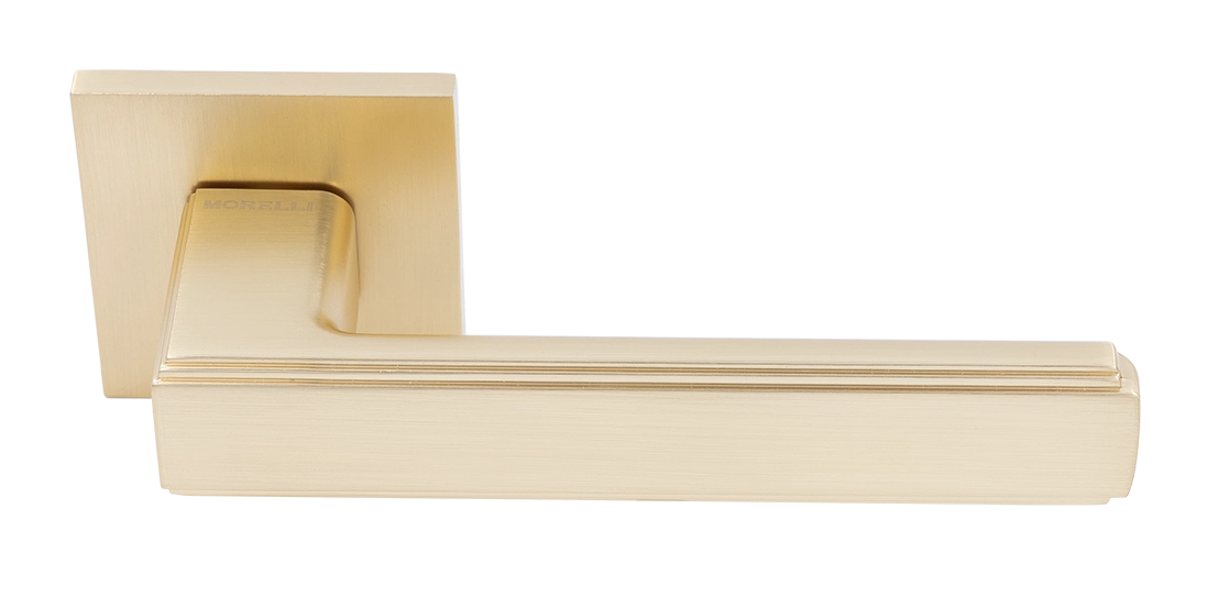 Ручка дверная MH-64-S6 MSG STEPS на квадратной розетке 6 мм, цвет матовое сатинированное золото фото купить Самара