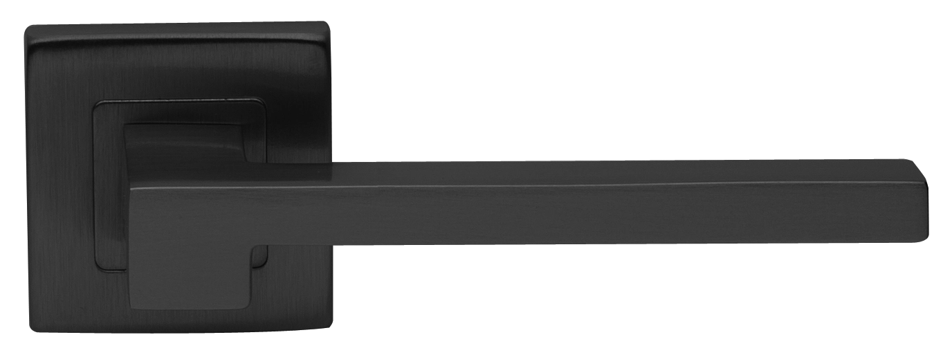 Ручка дверная STONE S3 NERO раздельная на квадратной розетке, цвет черный, латунь фото купить в Самаре