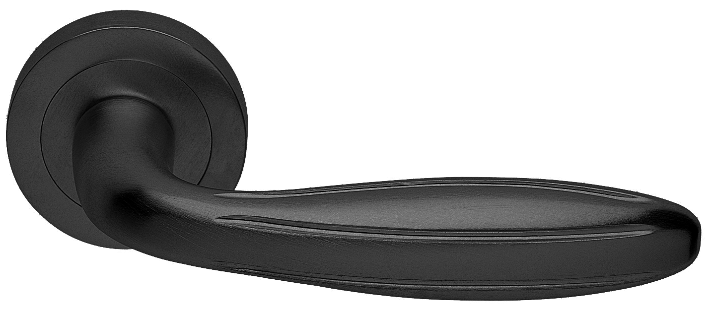 Ручка дверная BUD R2 NERO раздельная на круглой розетке, цвет - черный фото купить в Самаре