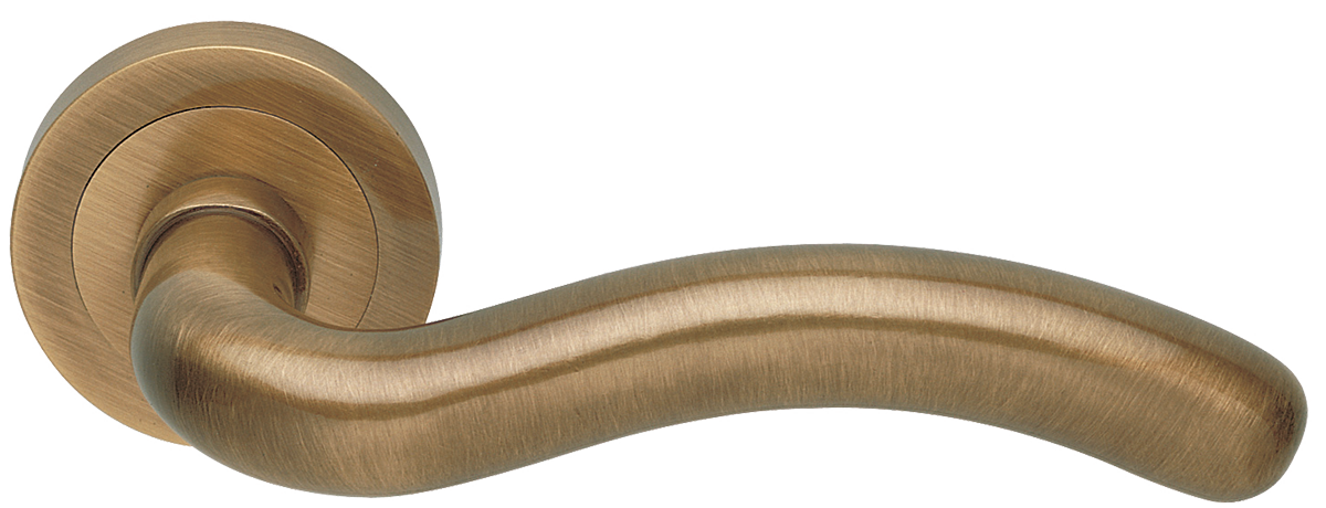 Ручка дверная SNAKE R2 BGO раздельная на круглой розетке, цвет - матовая бронза фото купить в Самаре