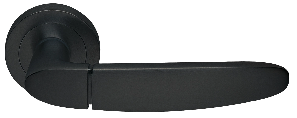 Ручка дверная SAIL R2 NERO раздельная на круглой розетке, цвет - черный фото купить в Самаре