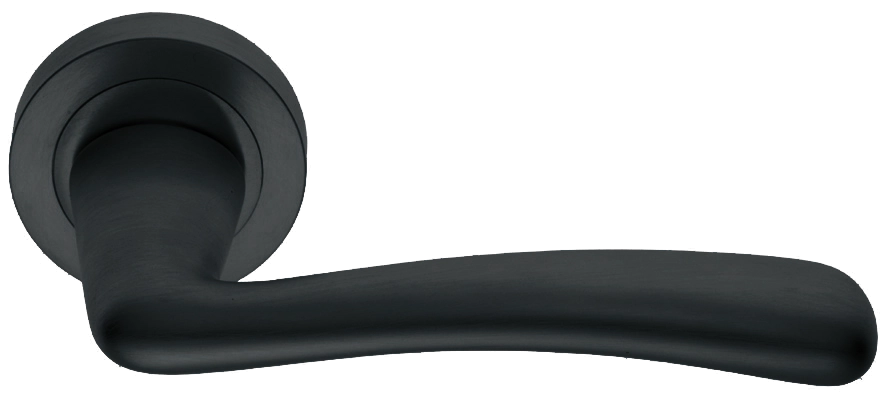 Ручка дверная COCKATOO R2 NERO раздельная на круглой розетке, цвет - черный фото купить в Самаре