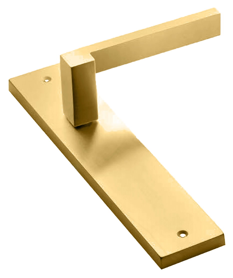 Ручка дверная на планке STONE PL OSA, цвет матовое золото, латунь фото купить в Самаре