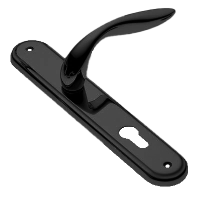 Ручка дверная на планке LEON PL NERO, цвет черный, латунь фото купить в Самаре