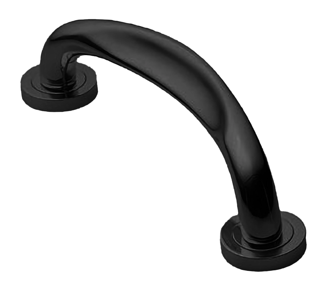 Ручка-скоба дверная RAFT PH NERO на круглой розетке, цвет черный, латунь фото купить в Самаре