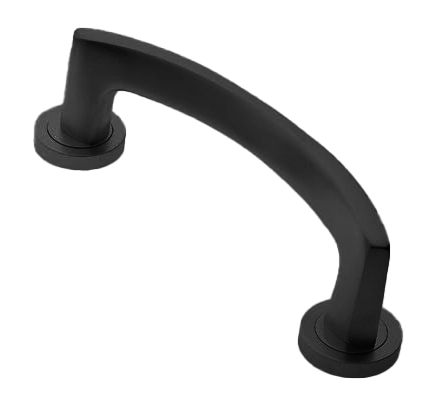 Ручка-скоба дверная WIND PH NERO на круглой розетке, цвет черный, латунь фото morelli Самара