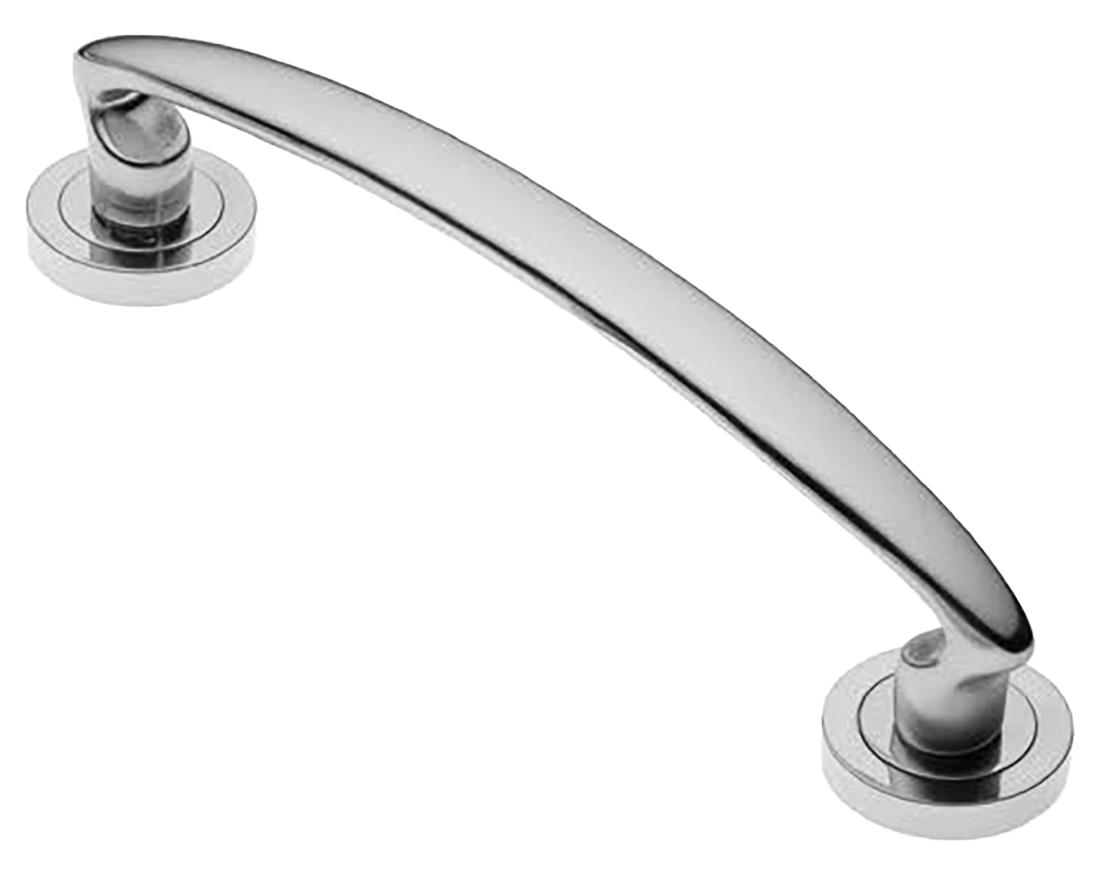 Ручка-скоба дверная FLAMINGO PH CRO на круглой розетке, цвет хром, латунь фото купить в Самаре