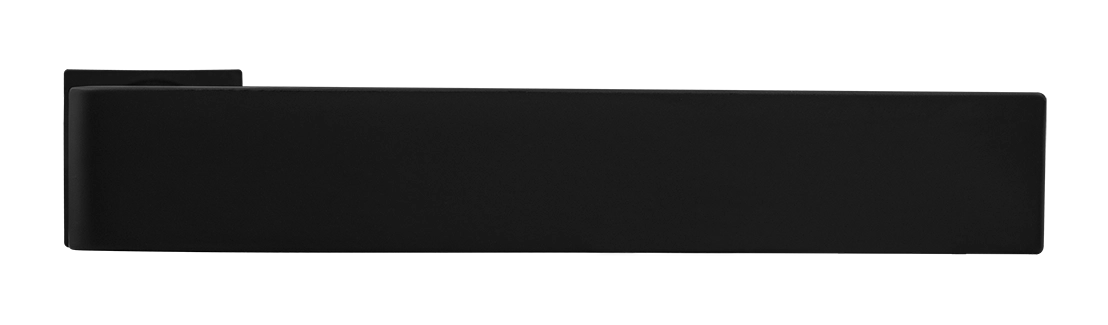 Ручка дверная HORIZONT-SM NERO-ST с невидимой квадратной розеткой, цвет черный soft-touch, ЦАМ фото купить в Самаре