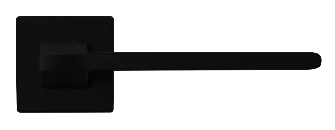 Ручка дверная SPUTNIK S5 NERO-ST на квадратной розетке, цвет черный soft-touch, ЦАМ фото купить в Самаре