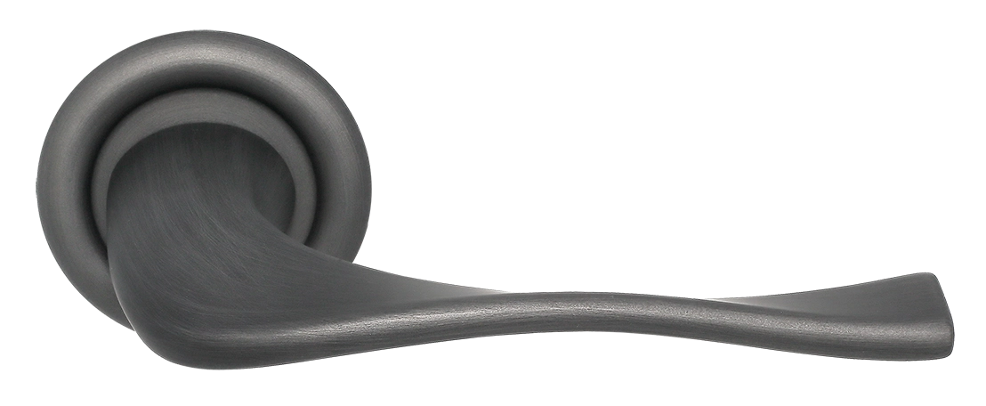 Ручка дверная SKYSCRAPER R7 SST на круглой розетке, цвет Летняя гроза/Summer Storm фото фурнитура Самара