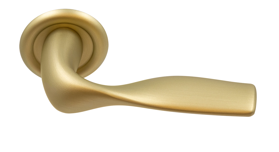 Ручка дверная LVB R7 AH на круглой розетке, цвет Осенний мёд/Autumn Honey фото купить Самара