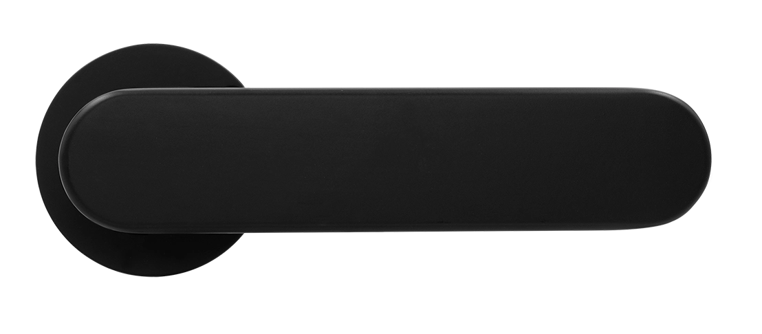 Ручка дверная MH-65-R6 R6 SEMPIONE BL на круглой розетке, цвет черный фото купить в Самаре