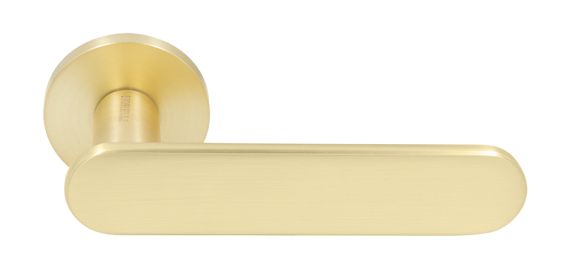 Ручка дверная MH-65-R6 SEMPIONE MSG на круглой розетке, цвет матовое сатинированное золото фото купить Самара