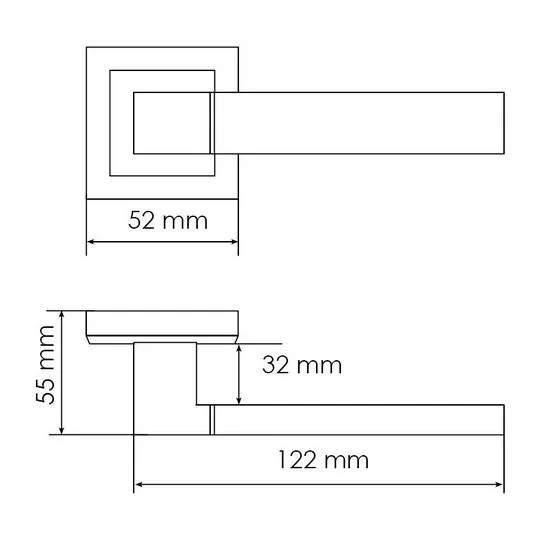 Комплект дверных ручек MH-28 BL-S + сантехническая завертка MH-WC-S BL + защёлка бесшумная 1895P BL + петли врезные универсальные MSN 100X70X2.5-4BB BL (2шт), цвет черный фото купить в Самаре