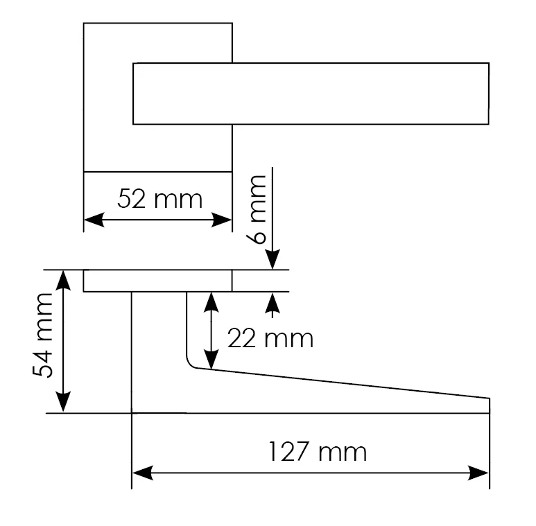 Комплект дверных ручек MH-54-S6 GR + завертка сантехническая MH-WC-S6 GR + защёлка бесшумная M1895P GR + петли врезные универсальные MSN 100X70X2.5-4BB GR (2шт), цвет графит фото купить в Самаре