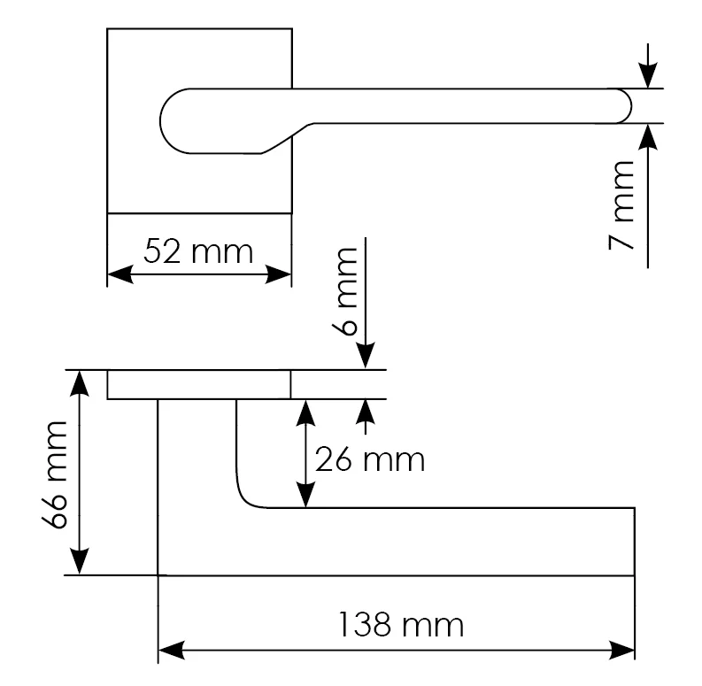 Комплект дверных ручек MH-53-S6 W + сантехническая завертка MH-WC-S6 W, цвет белый фото купить в Самаре