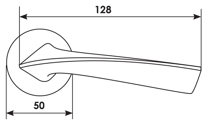Ручка дверная COMETA R5 NIS раздельная на круглой розетке, цвет - матовый никель, ЦАМ фото купить в Самаре