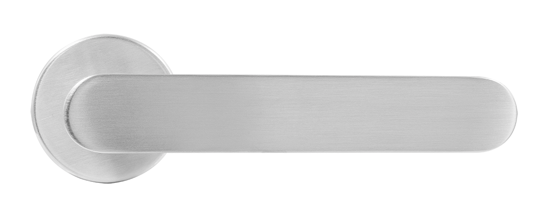 Ручка дверная LE BOAT R5 CSA раздельная на круглой розетке, цвет матовое матовый хром, латунь фото купить в Самаре