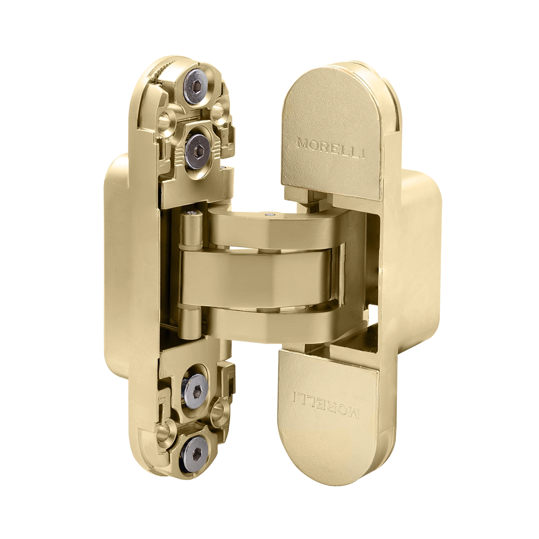 Петля скрытая HH-24 MSG врезная с 3D-регулировкой вес полотна до 40 кг, цвет матовое сатинированное золото фото купить в Самаре