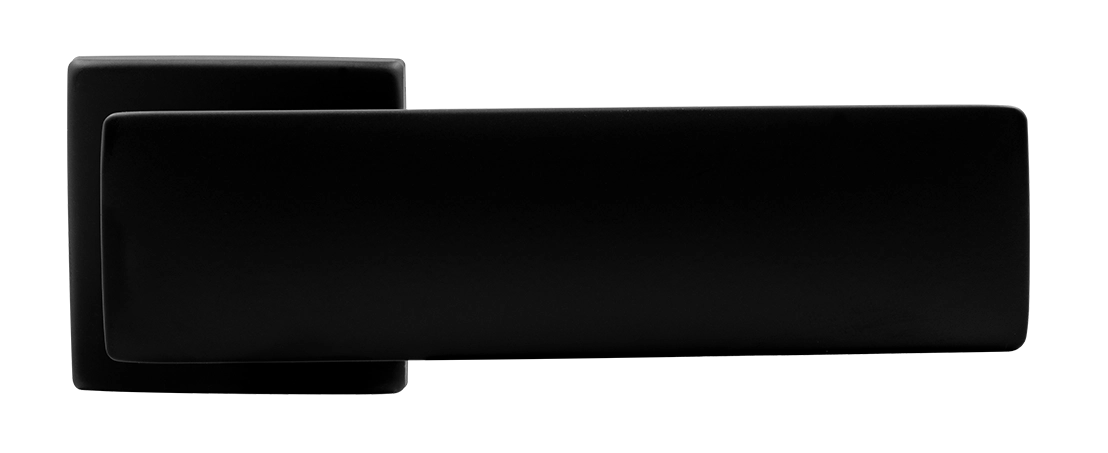 Ручка дверная SPACE S5 NERO-ST на квадратной розетке, цвет черный soft-touch, ЦАМ фото купить в Самаре