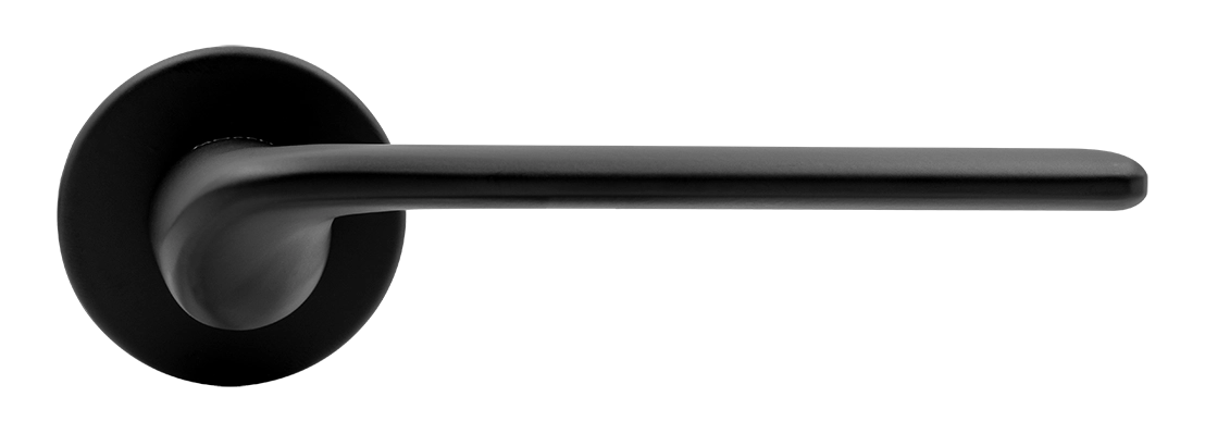 Ручка дверная TOMORROW R5 NERO-ST на круглой розетке, цвет черный soft-touch, ЦАМ фото купить в Самаре