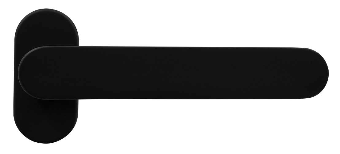 Ручка оконная LE BOAT W1 NERO-ST на прямоугольной розетке, цвет черный soft-touch, латунь фото купить Самара