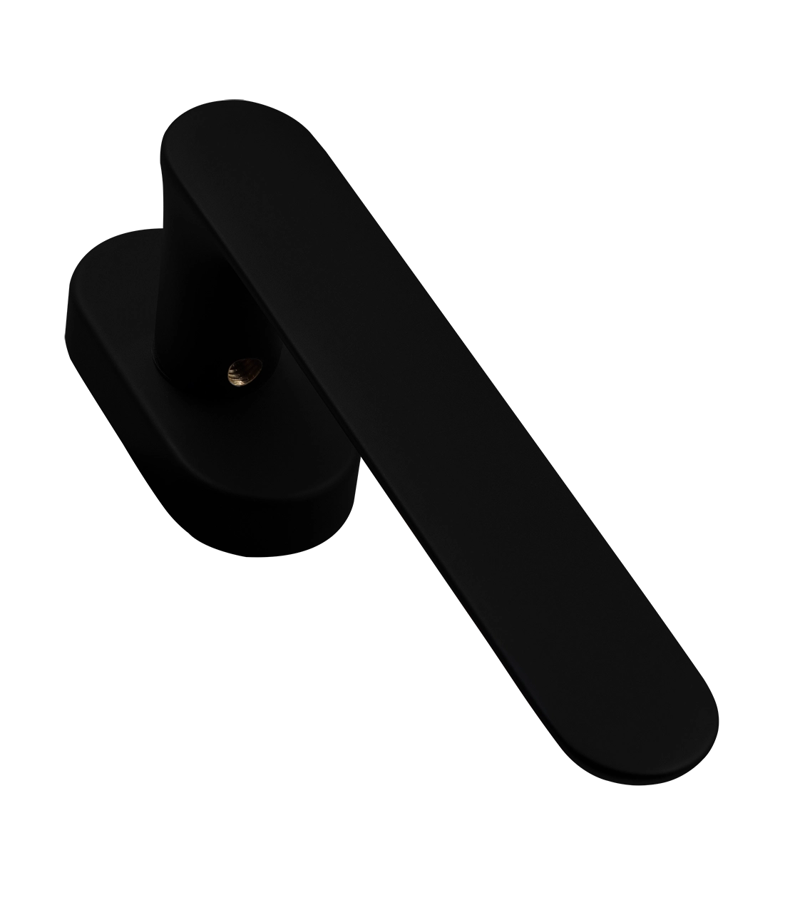 Ручка оконная LE BOAT W1 NERO-ST на прямоугольной розетке, цвет черный soft-touch, латунь фото фурнитура Самара