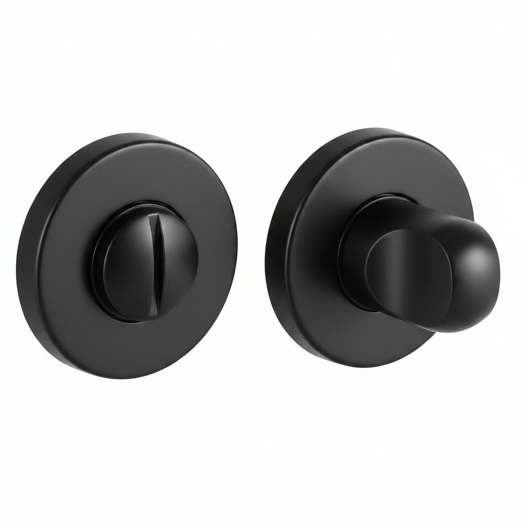 Завертка сантехническая LUX-WC-R3-E NERO-ST на круглой розетке цвет черный soft-touch, ЦАМ фото купить Самара