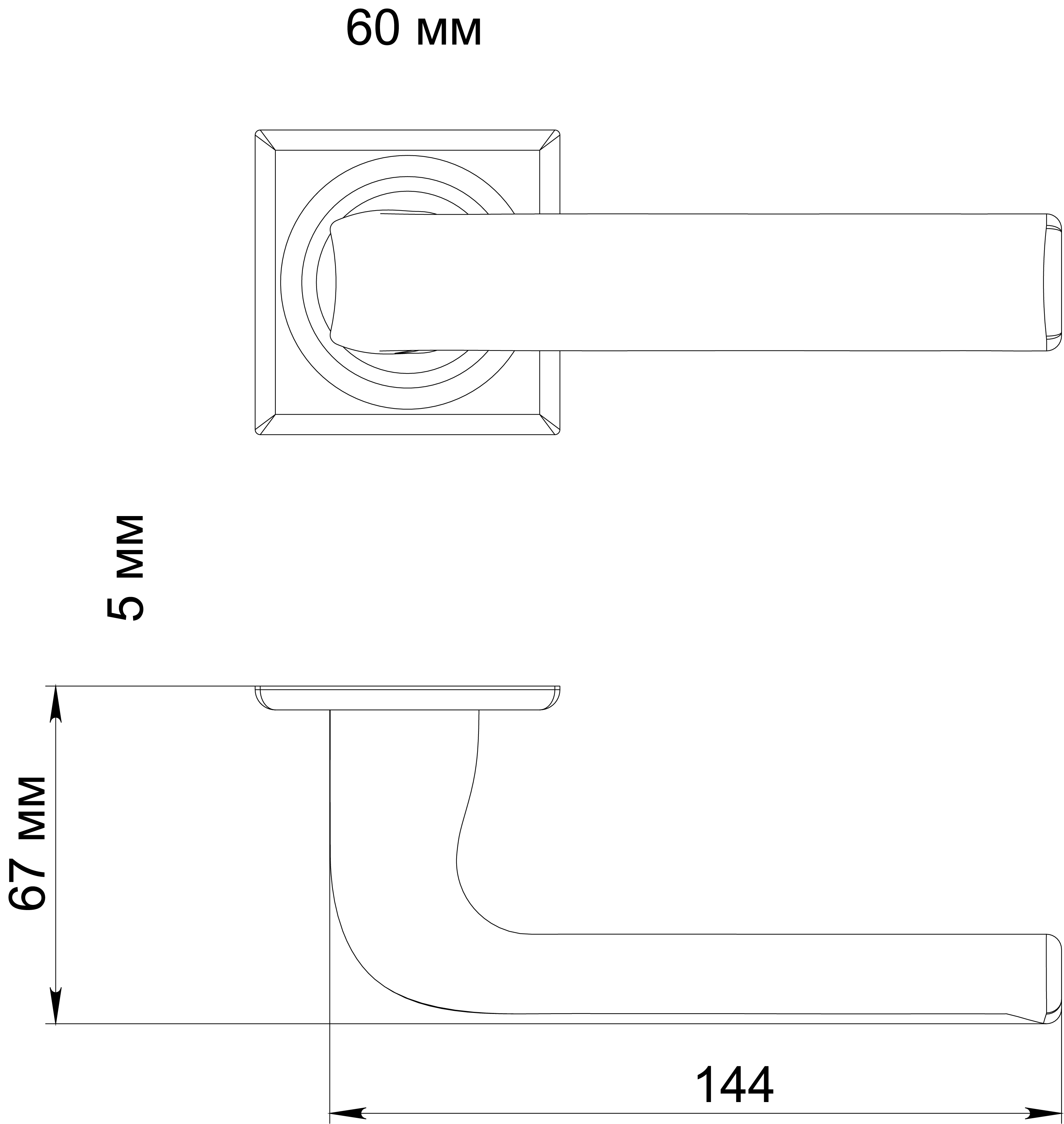 Ручка дверная THE BUS STATION S7 WF на квадратной розетке, цвет Зимняя стужа/Winter Frost фото фурнитура Самара