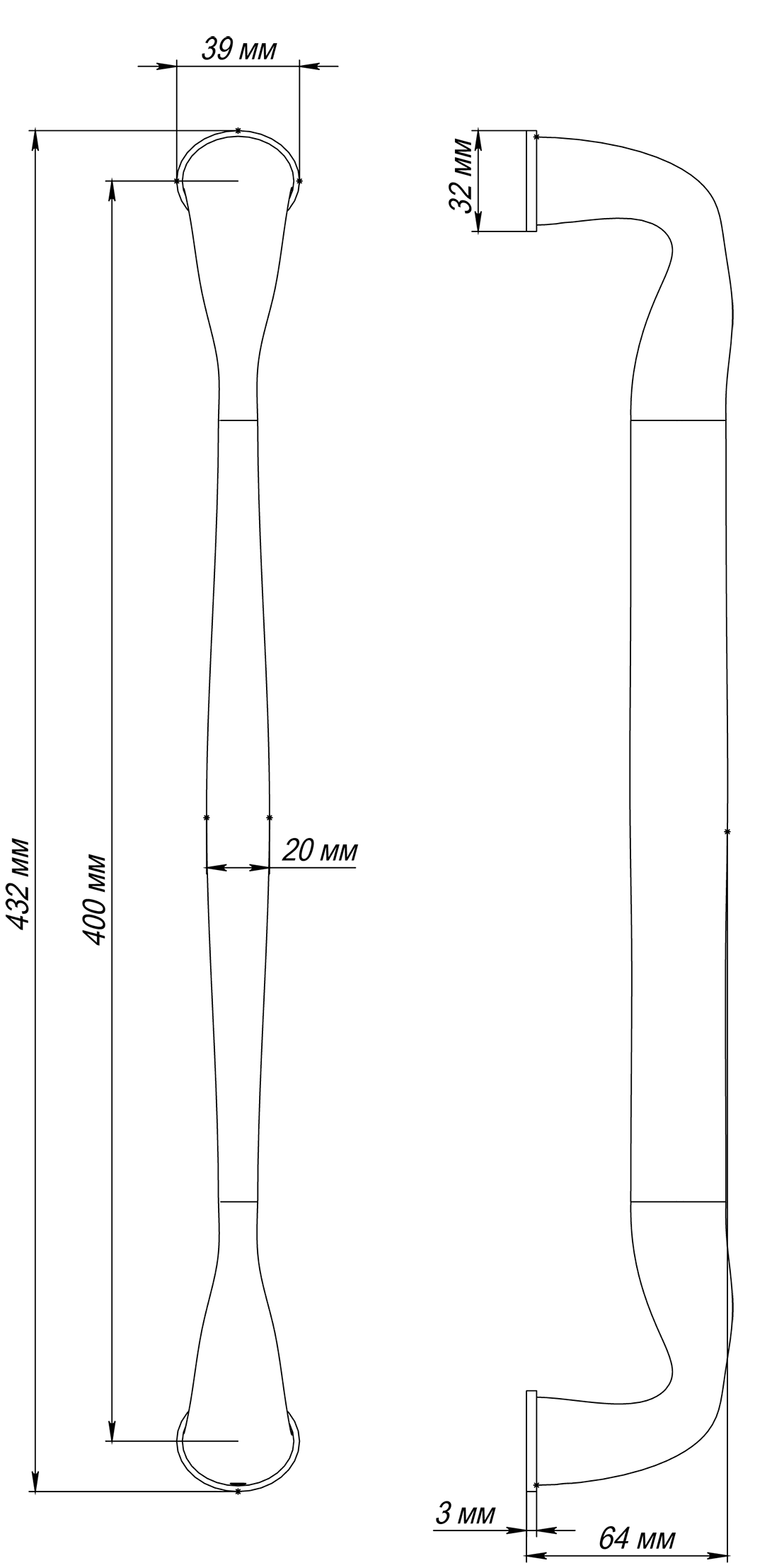 Ручка-скоба LVB PH SSW, цвет Стокгольмский снегопад/Stockholm Snowfall фото купить в Самаре