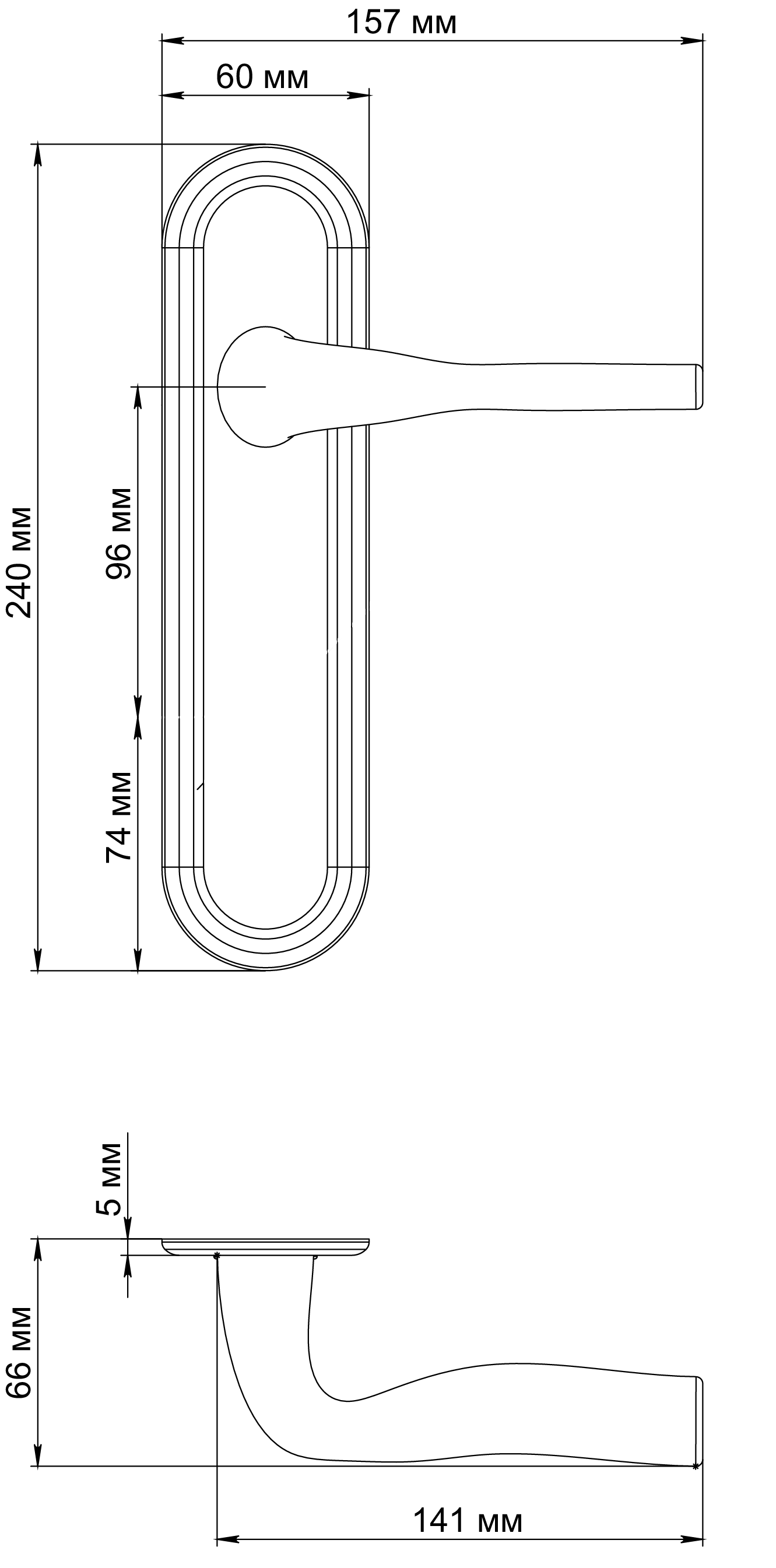 Ручка дверная LVB PLR SSW на планке, цвет Стокгольмский снегопад/Stockholm Snowfall фото фурнитура Самара