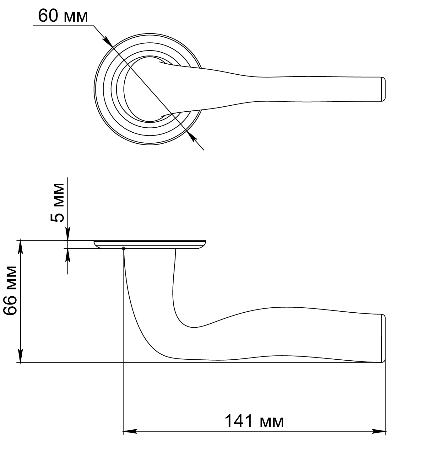 Ручка дверная LVB R7 SMI на круглой розетке, цвет Весенняя дымка/Spring Mist фото фурнитура Самара