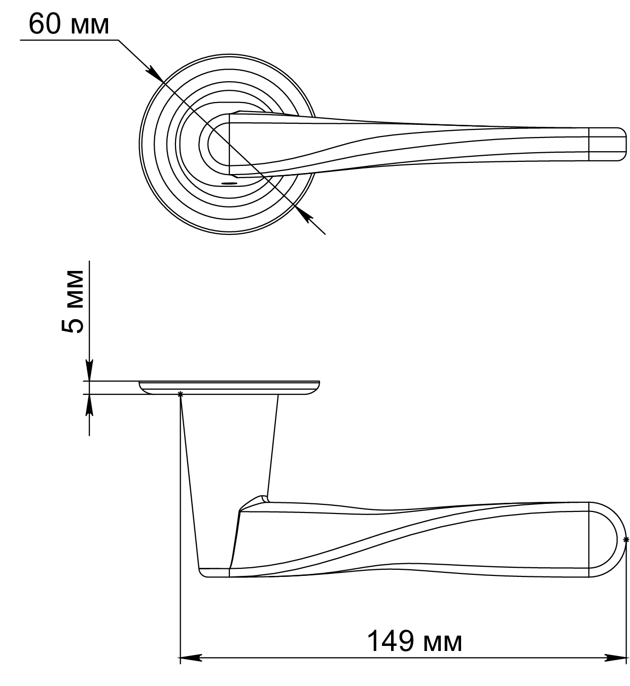 Ручка дверная THE OLYMPICS R7 SMI на круглой розетке, цвет Весенняя дымка/Spring Mist фото фурнитура Самара