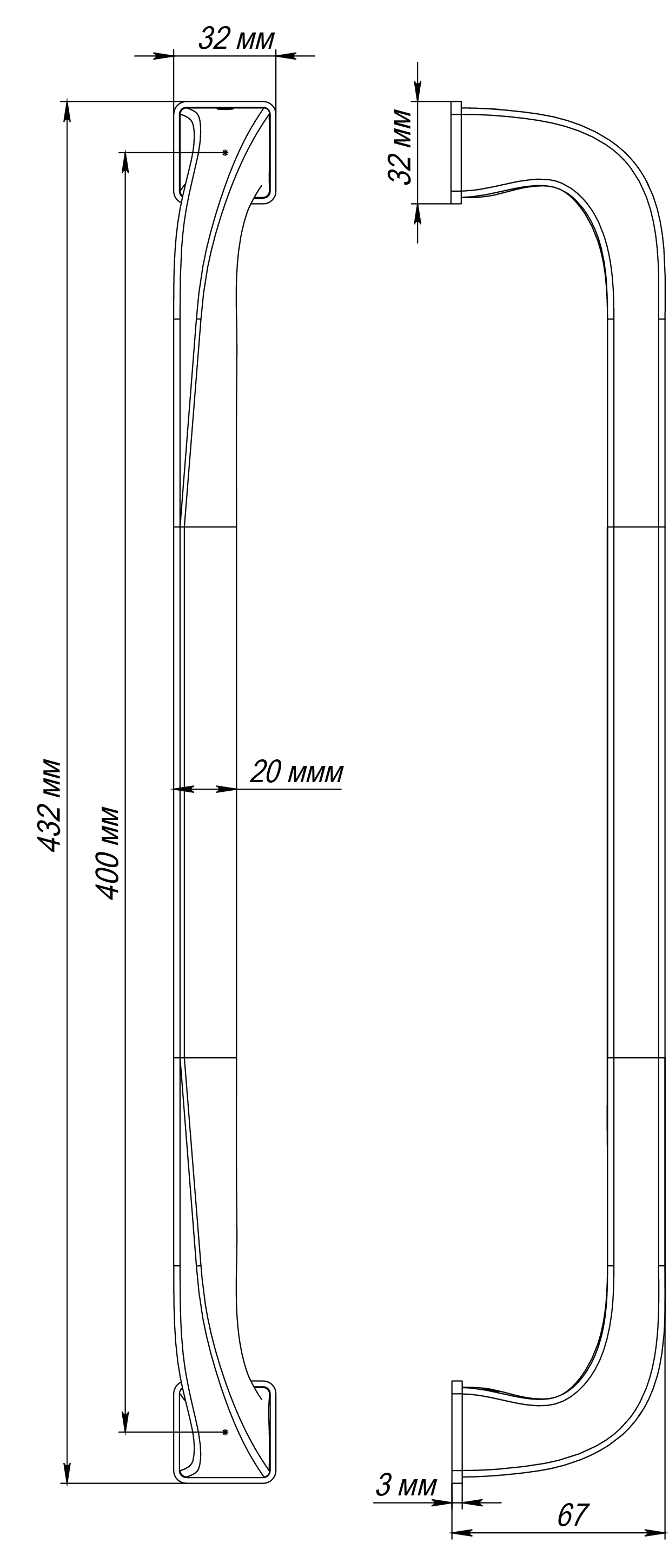 Ручка-скоба WD CONCERT HALL PH SSW, цвет Стокгольмский снегопад/Stockholm Snowfall фото купить в Самаре