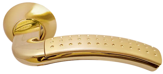 ПАЛАЦЦО, ручка дверная MH-02P SG/GP, цвет мат.золото/золото,с перфорацией фото купить Самара