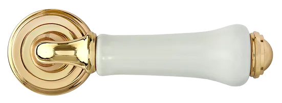 UMBERTO, ручка дверная MH-41-CLASSIC PG/W, цвет - золото/белый фото купить в Самаре