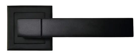 FUKOKU, ручка дверная на квадратной накладке MH-28 BL-S, цвет - черный фото купить в Самаре