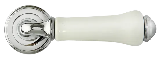 UMBERTO, ручка дверная MH-41-CLASSIC PC/W, цвет- хром/белый фото купить в Самаре