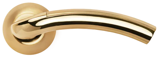 ПАЛАЦЦО, ручка дверная MH-02P SG/GP, цвет мат.золото/золото,с перфорацией фото купить в Самаре
