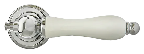MART, ручка дверная MH-42-CLASSIC PC/W, цвет- хром/белый фото купить в Самаре